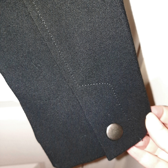 CABI Black Green Metallic Tweed Textured Panel Media Jacket Style 3036 Sz Small - Picture 4 of 4